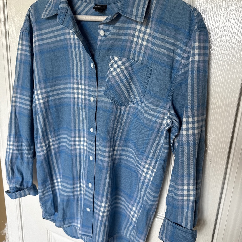 Art class blue flannel shirt